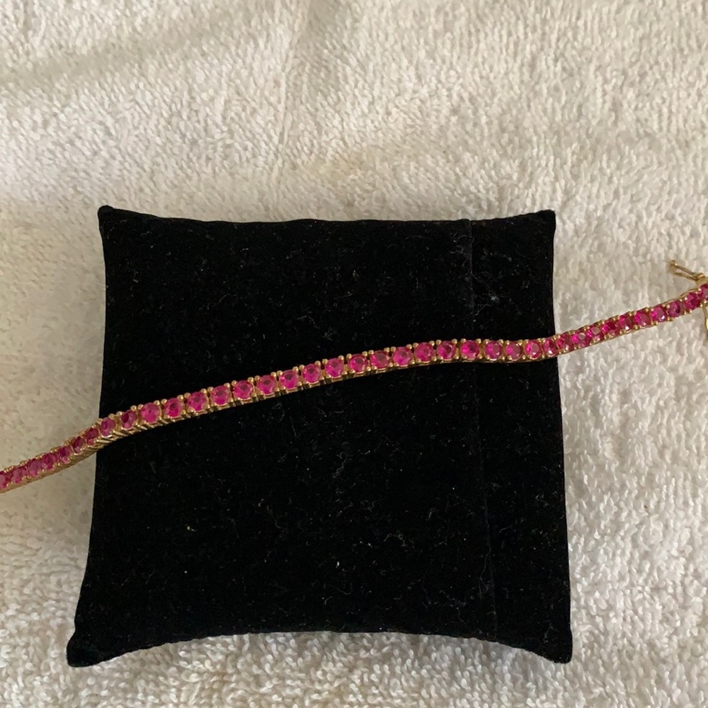 Sterling silver bracelet with pink stone